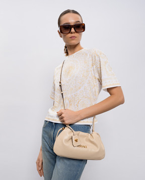 Versace Бежевая кожаная сумка-кисет Tag 10216991A13171