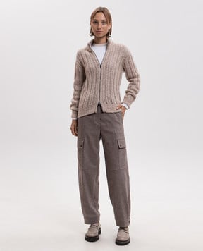 Peserico Белый лонгслив в рубчик S06970J0B5669