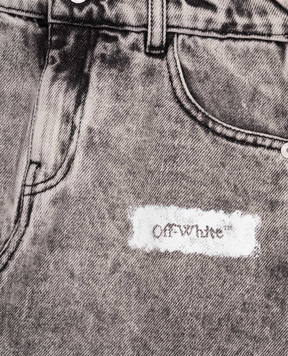 Off-White Дитяча сіра джинсова спідниця з логотипом 44GYF00AF5D001