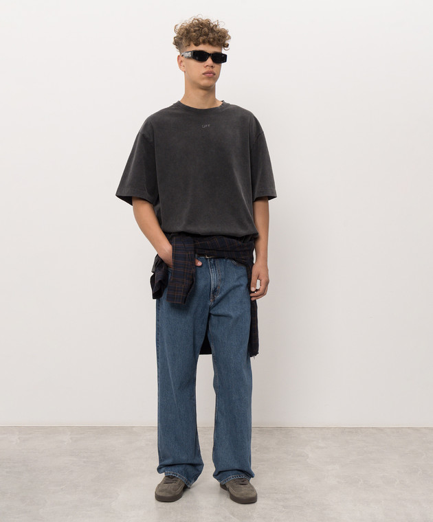 Off-White Сіра футболка принтом Swimming 44MAA120F26J00T зображення 2