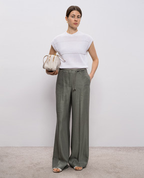 Peserico Білий топ з льоном S99138F0709056