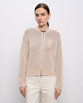 Peserico Бежевый кардиган с цепочкой мониль A99102F079312B