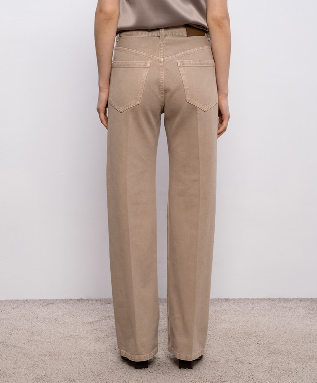 Brunello Cucinelli Бежеві джинси з патчем логотипа M0H81P5568 зображення 4