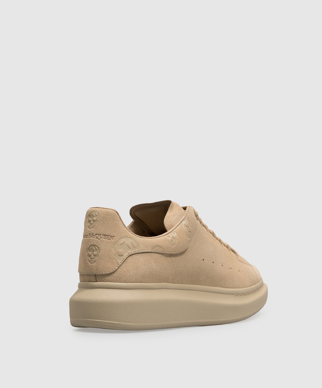 Alexander McQueen Бежевые замшевые кроссовки Oversized 553680WIALF изображение 3