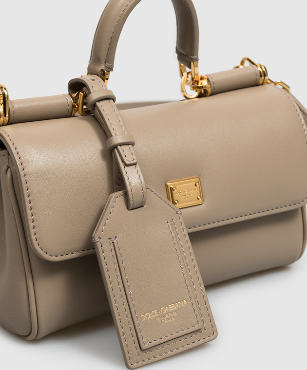 Dolce&Gabbana Бежевая кожаная сумка My Sicily BB7864B7321 изображение 4