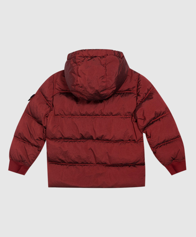 Stone Island Дитячий бордовий пуховик з патчем логотипа L2S164100006S00191012 зображення 2