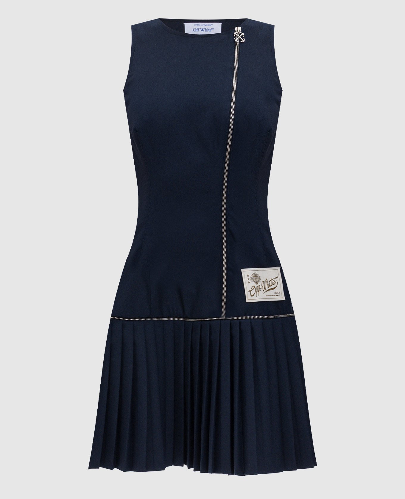 

Синее платье с шерстью с логотипом, Тёмно-синий, Повседневные платья