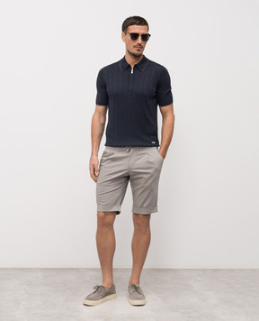 Enrico Mandelli Синє поло із шовку 3K066A5675