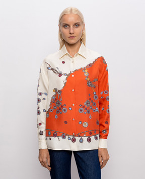 Versace Блуза из шелка в принт 10256861A18682