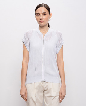 Peserico Сірий жилет з люрексом на блискавці S99107F149173H