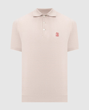 Brunello Cucinelli Бежеве поло з вишивкою емблеми M29800195