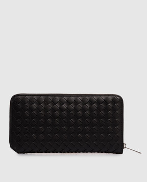 Bottega Veneta Черный кожаный кошелек Intrecciato Piccolo 861796V6PD1