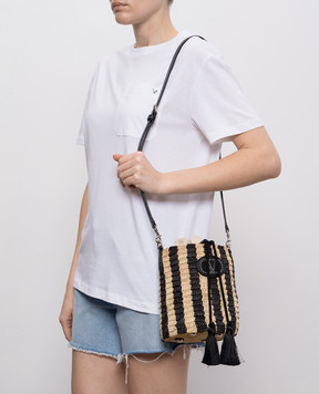 Valentino Сумка бакет-бег з рафії в смужку 8W2B0T03IXU