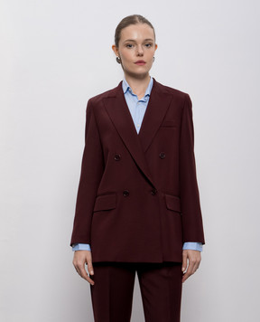 Max Mara Бордовый двубортный жакет FARAD из шерсти FARAD