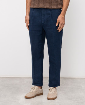 Brunello Cucinelli Сині штани з льону M243DE1450