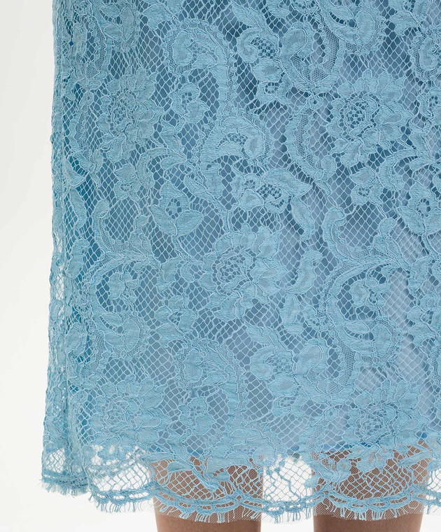 Dolce&Gabbana Голубая юбка из кружева F4B7ITILMDR изображение 5