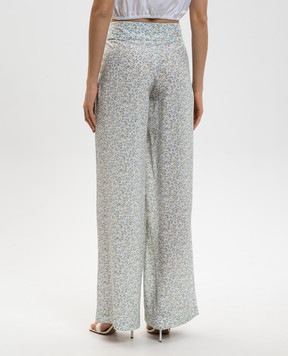 Ermanno Scervino Белые брюки из шелка в принт D482P374XWE