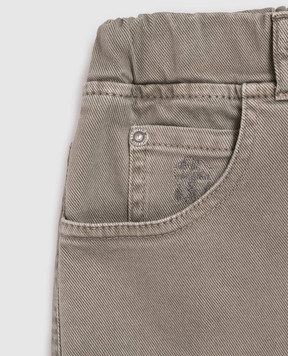 Brunello Cucinelli Дитячі джинси кольору хакі B277PD306B