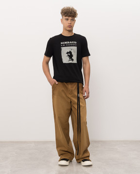 Ann Demeulemeester Черная футболка с принтом B0014661FA206