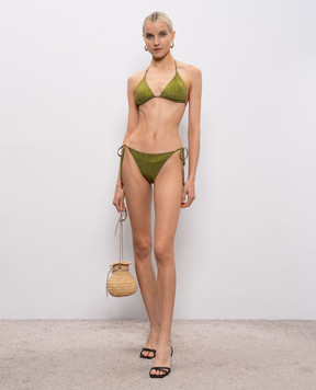 Venuja Зеленый купальник MALIBU с кристаллами BI005A