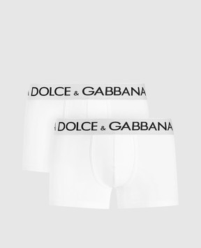 Dolce&Gabbana Набір білих трусів з візерунком логотипа M9D70JONN97