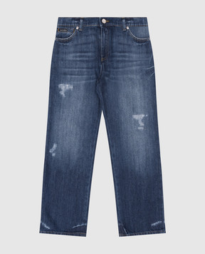 Dolce&Gabbana Дитячі сині джинси з ефектом потертості та проріхами L42F88LDD53812+