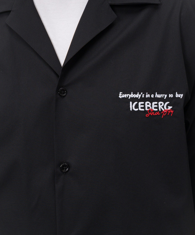 Iceberg Черная рубашка с принтом Peanuts G0400187 изображение 5