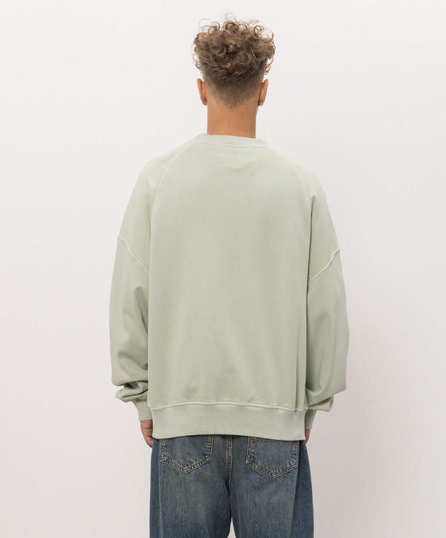 Palm Angels Зелений світшот з принтом логотипа PAMBA005FL001 зображення 4