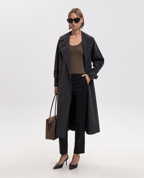 Max Mara Weekend Черный плащ FATTO на запах WKDFATTO