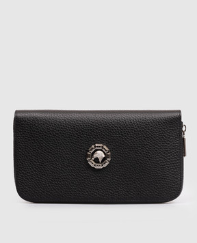 Stefano Ricci Чорний шкіряний гаманець-клатч з емблемою PP312GPVD