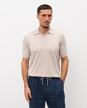 Brunello Cucinelli Бежевое поло из хлопка M29800145