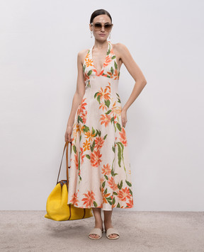 Faithfull Біла сукня Marais з льону в квітковий принт FF3637JDF