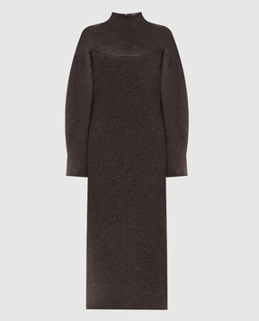 Max Mara Коричневое платье TENUTA из шерсти и кашемира MXSTENUTA
