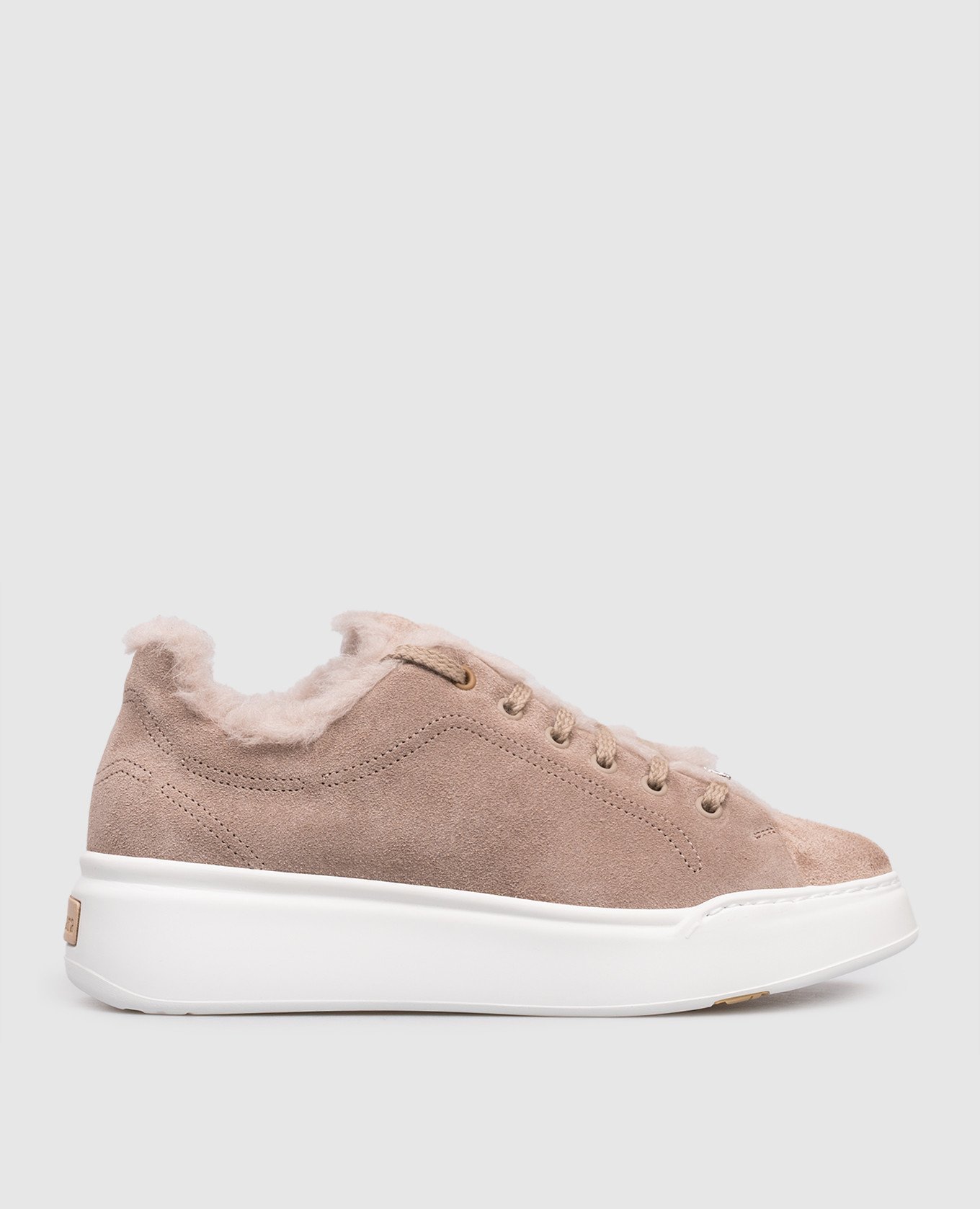 Beige suede sneakers Tmaxi with fur Max Mara