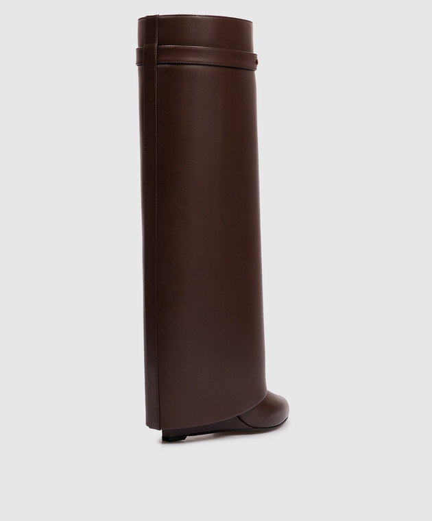 Givenchy Коричневые кожаные сапоги Shark Pinch BE703XE1J7 изображение 3