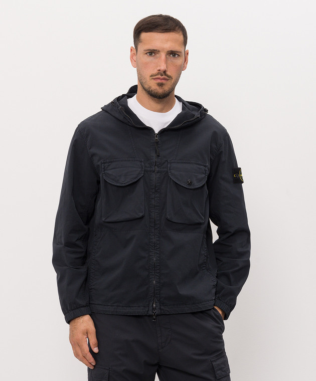 Stone Island Синя куртка з патчем логотипа L2S151200004S0A10 зображення 3