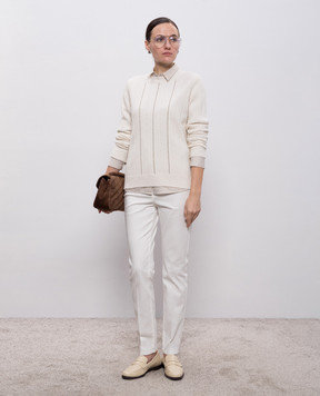 Peserico Білий светр з вовни, шовку і кашеміру S99487F079018V