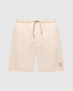 Brunello Cucinelli Желтые шорты для плавания с вышивкой эмблемы MR847043P