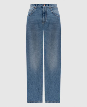 Brunello Cucinelli Сині джинси з патчем логотипа MP095P5758