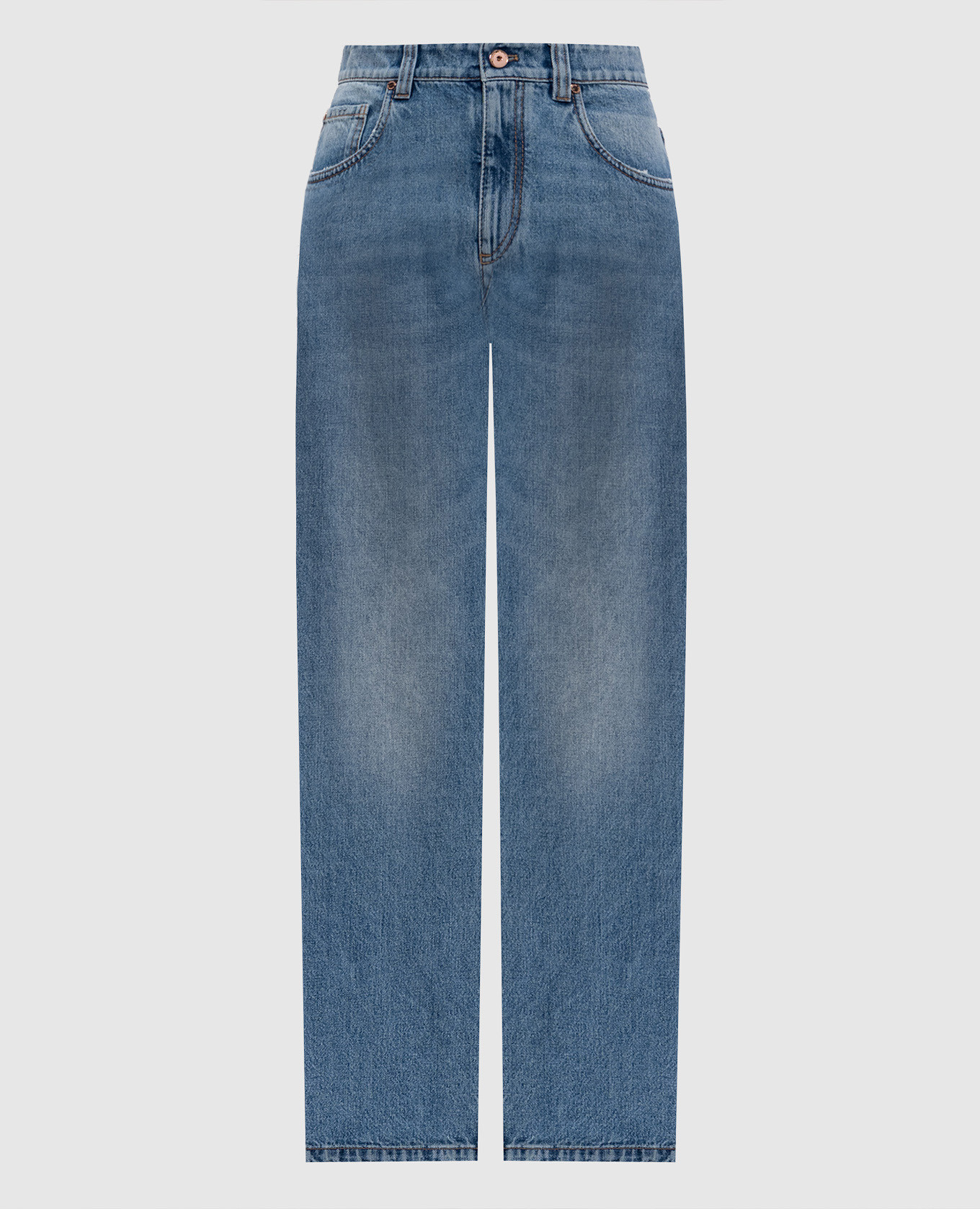 

Синие джинсы с логотип патч, Синий, Прямые джинсы