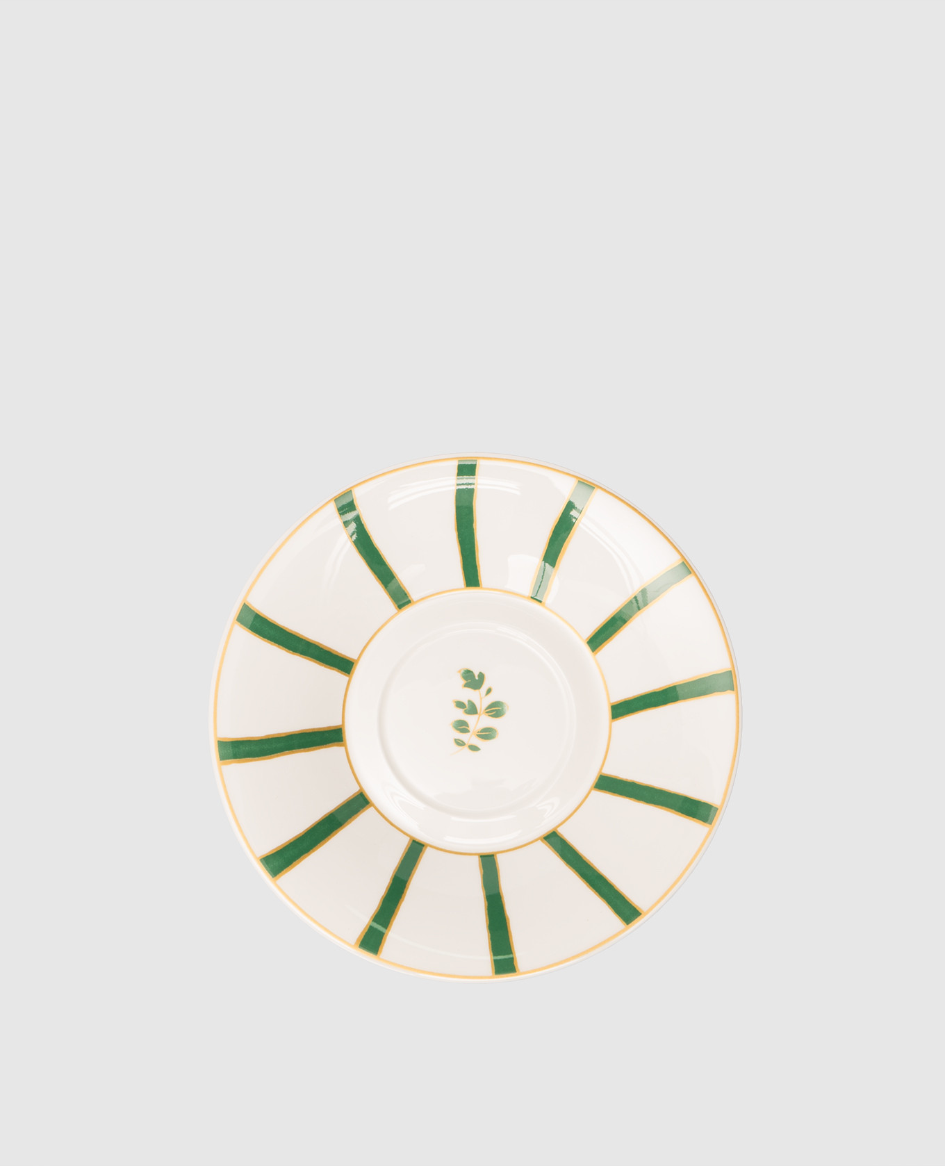 

Белое фарфоровое блюдце для чашки для чая Striche Verdi e Oro, Белый, Посуда