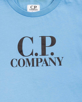 C.P. Company Дитяча блакитна футболка з логотипом ENM008LAA17