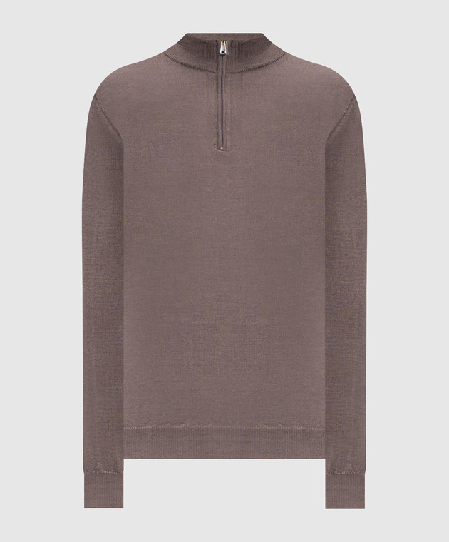 Cashmere&Whiskey Коричневий джемпер з вовни, шовку та кашеміру 477