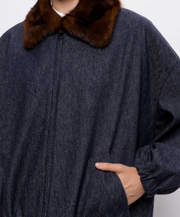 Simonetta Ravizza Синяя куртка Linus из шерсти F06JA404T120M1A изображение 5