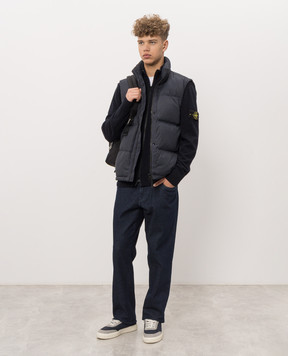 Stone Island Синий кардиган из шерсти L2S155100023S00B4