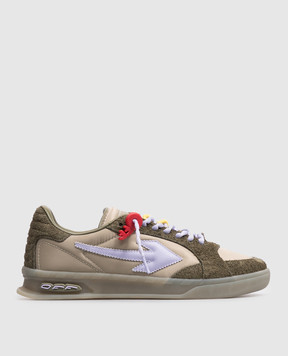 Off-White Комбіновані кросівки End of Play кольору хакі OWIA28NZ26FAB002