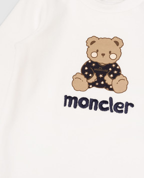 Moncler ENFANT Дитячий білий комплект з боді та слинявчика з логотипом L19518P000038392E