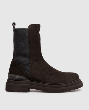 Brunello Cucinelli Коричневі замшеві челсі MZSFG3307P