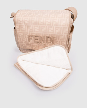 Fendi Бежева сумка-органайзер для коляски з нашивкою логотипа 7VB020ARDI