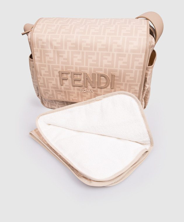 Fendi Бежевая сумка-органайзер для коляски с нашивкой логотипа 7VB020ARDI изображение 3